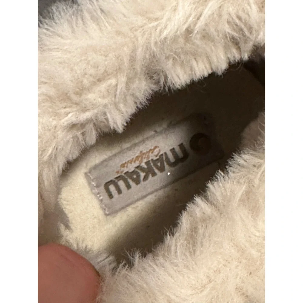 Makalu California Womens Tan Faux Fur Trim Lace Up Ankle Boots Size 7